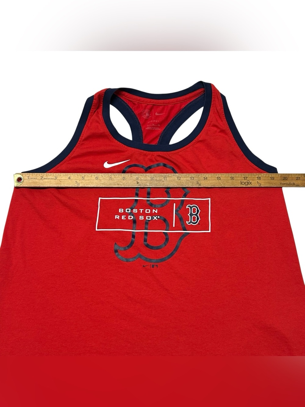 Boston Red Sox MLB Womens Size XL Tank Top Racerback Gym Running Fan Activewear - Picture 7 of 9